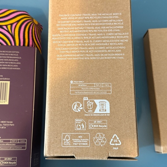 NWT. Nespresso Reversible Tote Bag, silver travel mug & Barista ice cube tray - Picture 5 of 7